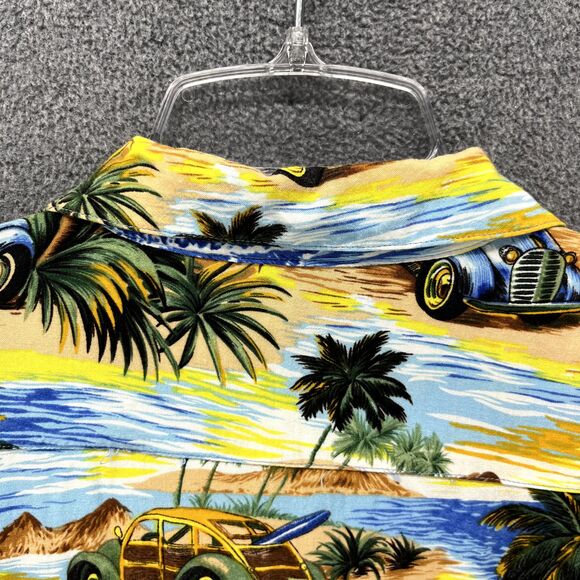 Liquid Hawaiian Shirt Junior Medium 10 12 Blue Yellow Cruise Surfboard beach - Picture 10 of 14